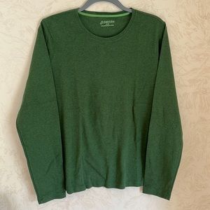 St John's Bay Forest Green Soft Cotton Long Sleeve Crewneck Top Size XL
